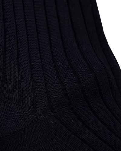 Bresciani Cotton Rib Socken-Blau