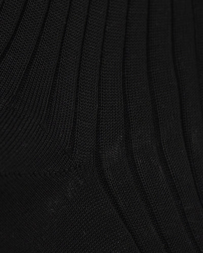 Bresciani Cotton Rib Socken-Nero