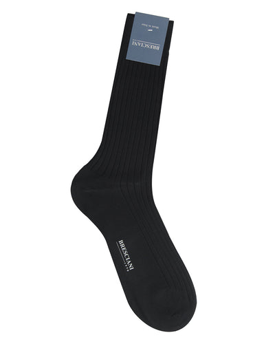 Bresciani Cotton Rib Socken-Antrazit