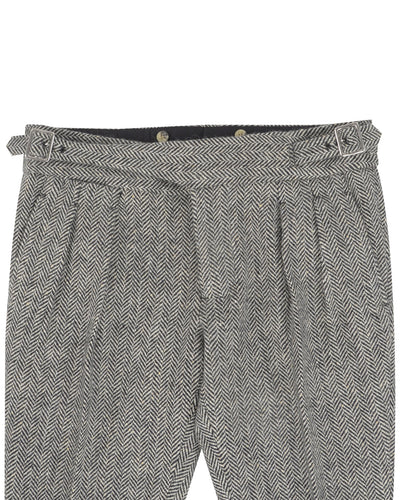 Molloy Herringbone Donegal Tweed Hose - Grau