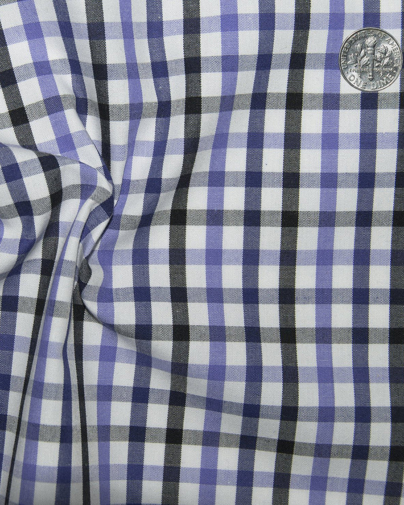 Freitag Shirt:Lila Blau Schwarz Tattersall