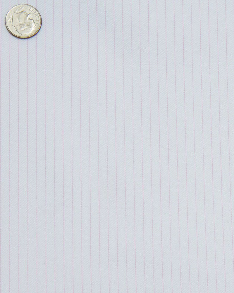 Monti Pale Pink Pinstripes on White Twill