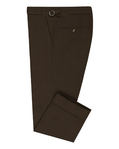 Pantalon Drapers marron tabac à micro-motif pied-de-poule