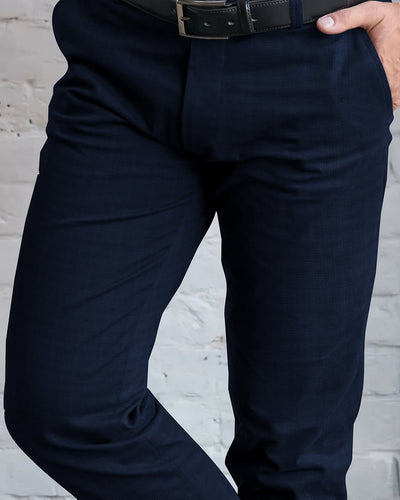 Pantalon à mini-carreaux bleus et noirs VBC