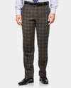 Loro Piana Überkarierte Hose aus braunem und grauem Tweed