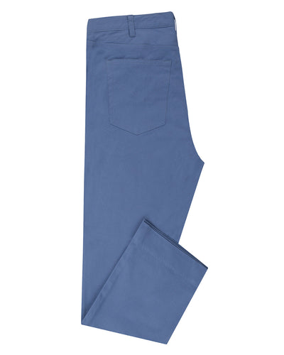 Chino en sergé bleu acier