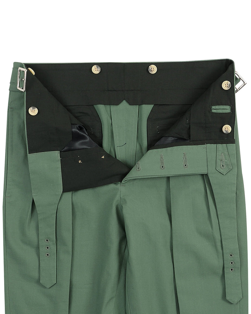 Pantalon uni vert sauge Fresco