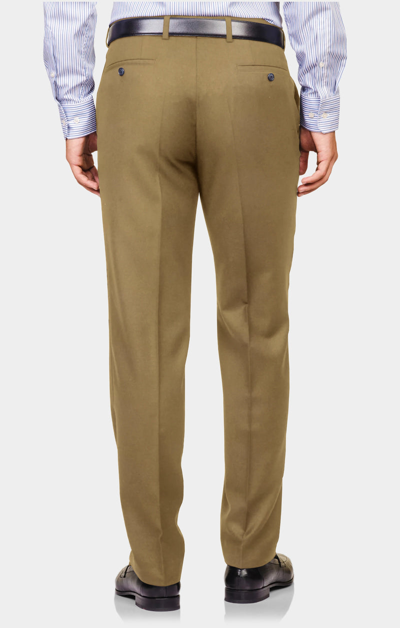 Pantalon en sergé kaki doré