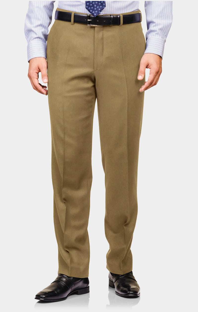 Pantalon en sergé kaki doré