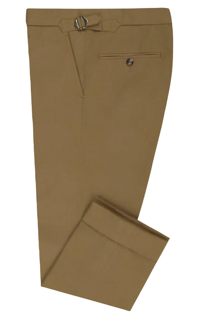 Pantalon en sergé kaki doré