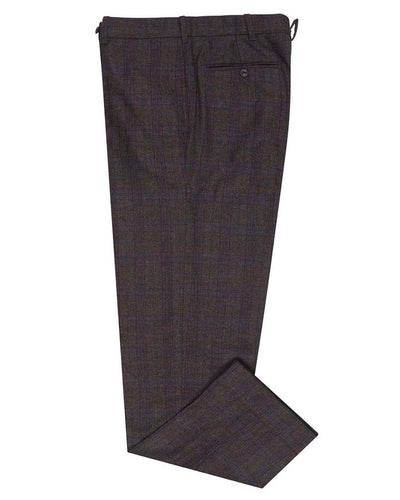 ETHomas Anthrazitgrau mit blaubraunem Tartan-Plaid aus 130er-Wolle