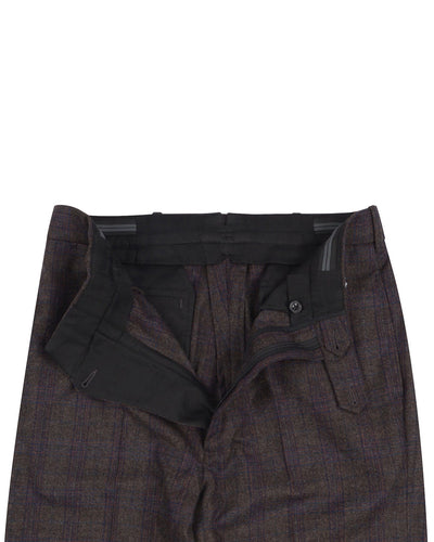 ETHomas Anthrazitgrau mit blaubraunem Tartan-Plaid aus 130er-Wolle