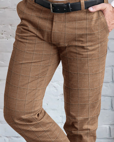 Ethomas Burn Orange Tattersal plaid