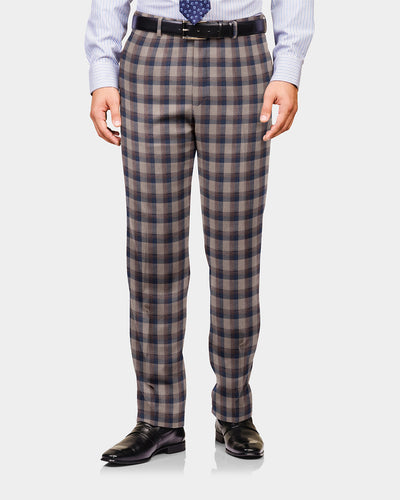 Ethomas Light Peach Blue Violet Checks