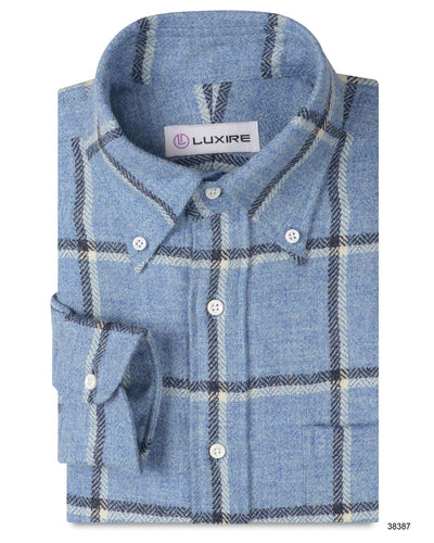 Chemise en tweed à carreaux bleu clair Dugdale