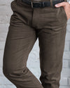 Chino Performance : chevrons marron