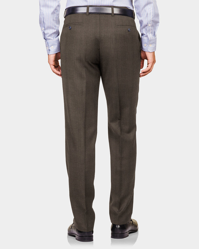 Chino Performance : chevrons marron