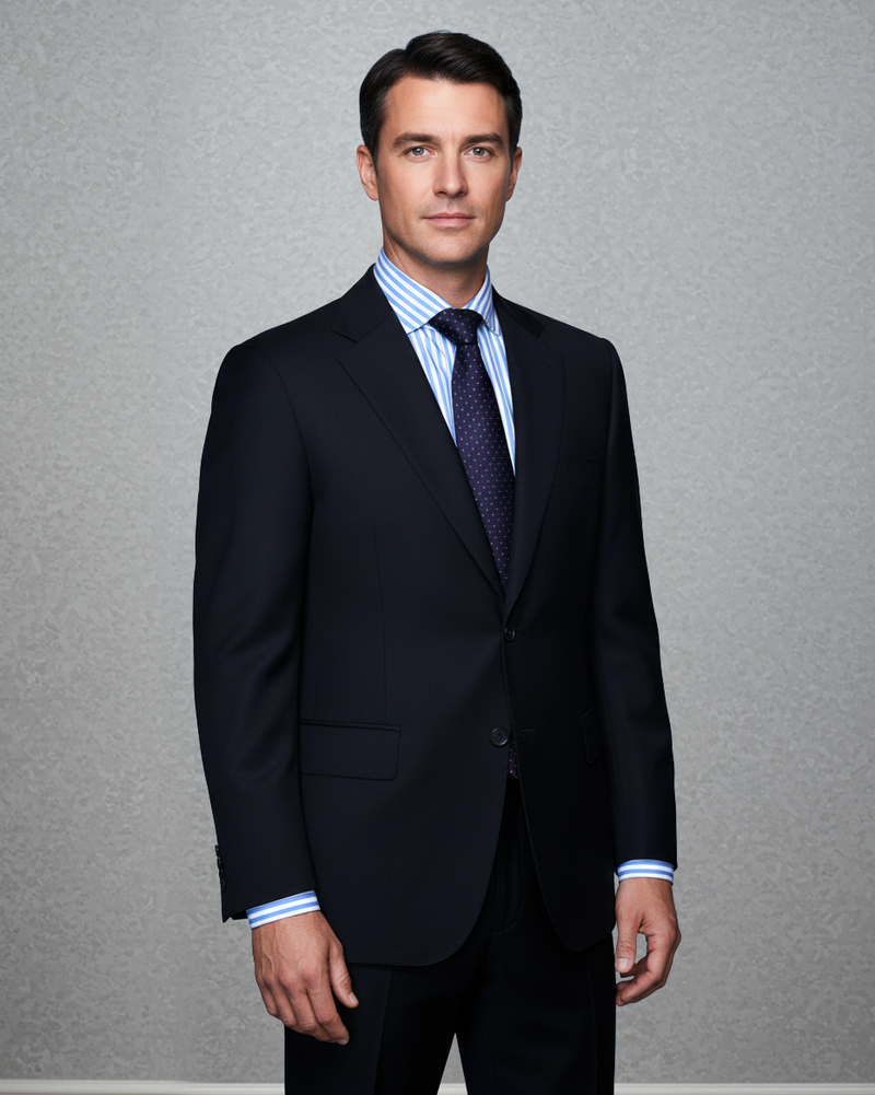 Washable Wool Suit: Black