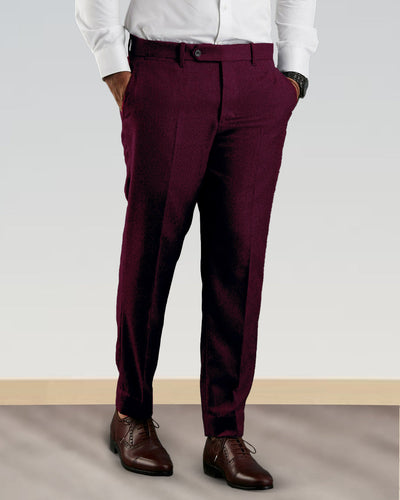 Dugdale Maroon Wollflanell-Anzughose