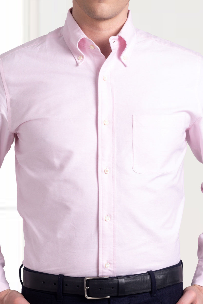 Chemise Oxford rose pâle