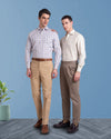 Plissierte Sondrio Drab Twill-Hose