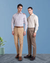 Plissierte Sondrio Drab Twill-Hose