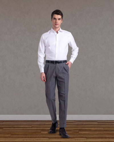 Pantalon de costume gris plissé Vitale Barberis Canonico