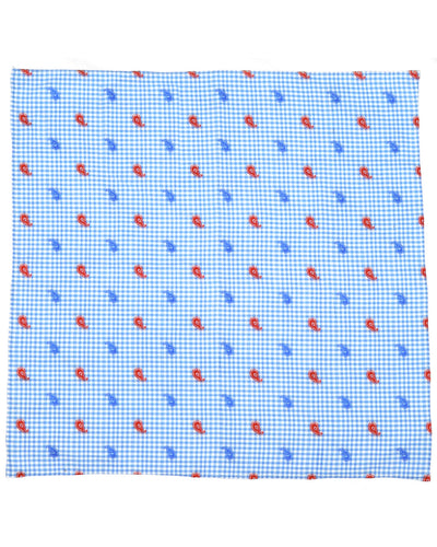 Einstecktuch mit rot-blauem Paisley-Stickereimuster