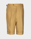 Short en lin jaune doré