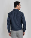 Veste chemise en flanelle de laine bleu marine Dugdale