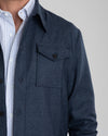 Veste chemise en flanelle de laine bleu marine Dugdale
