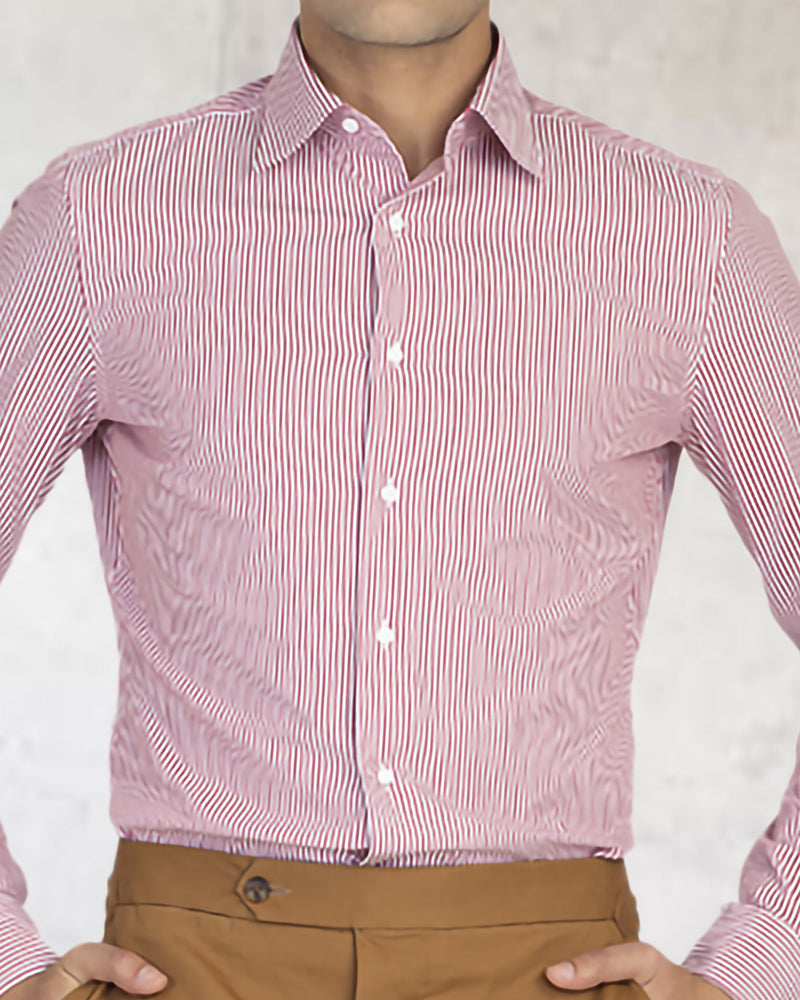 Chemise à rayures rouges bonbon