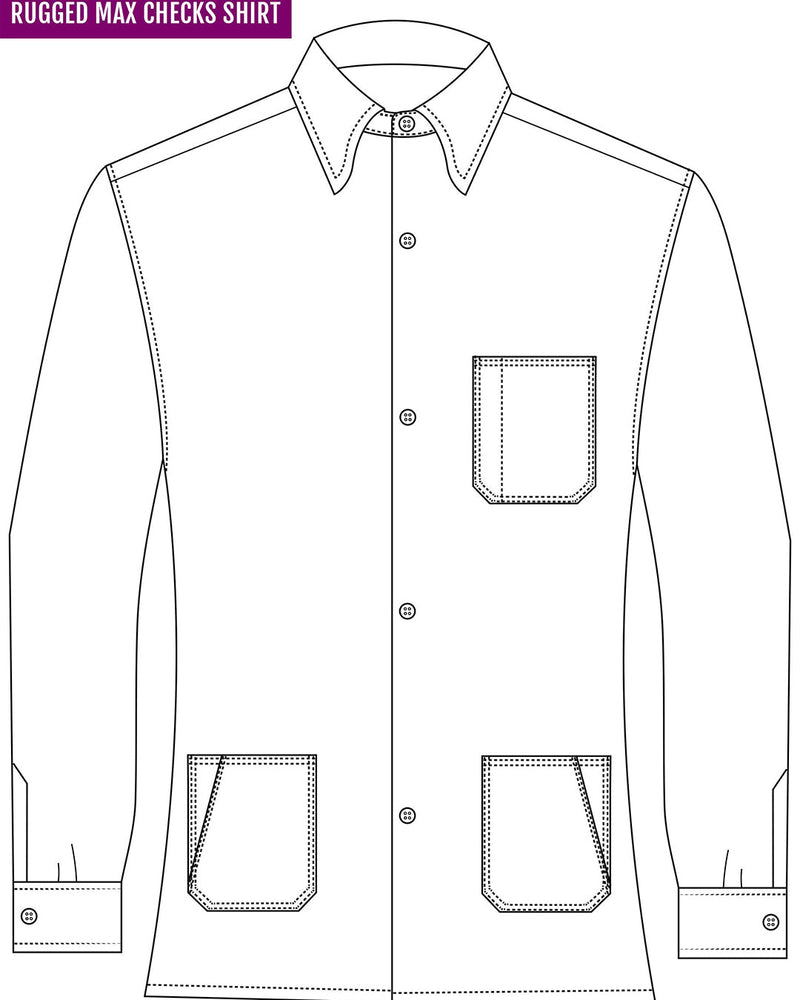 Flanell-Arbeitshemd aus braunem, hellbraunem, weißem Twill