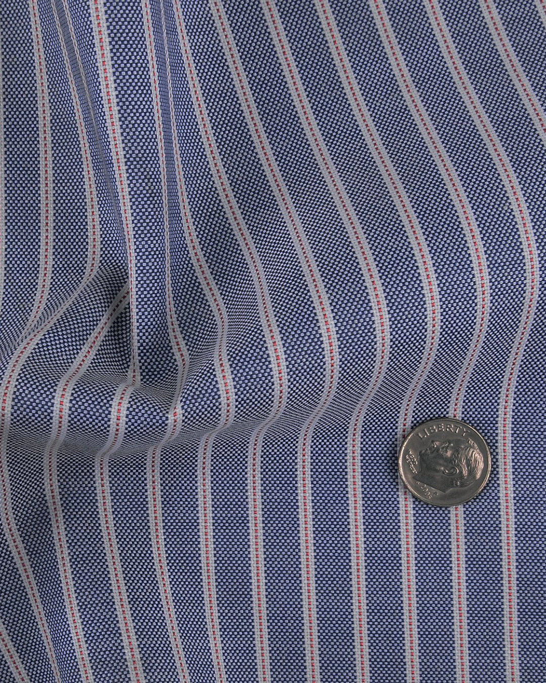 Navy Awning Red Pinstripes Oxford Shirt