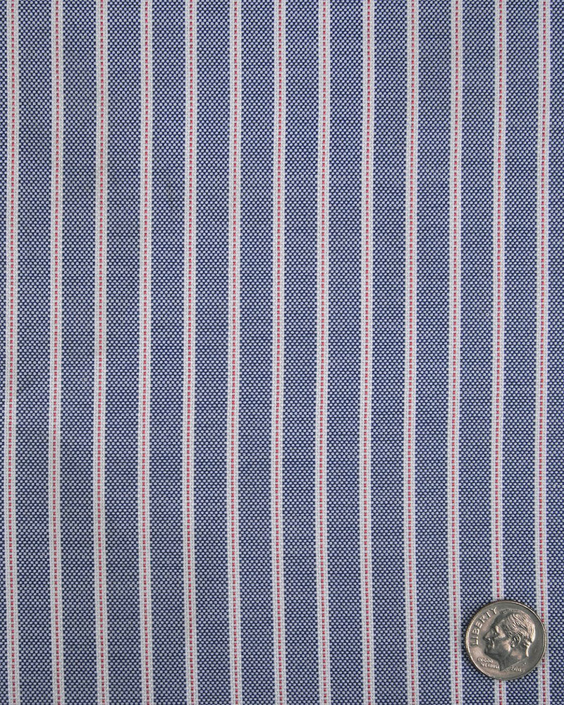 Marineblaues Markisen-rotes Nadelstreifen-Oxford
