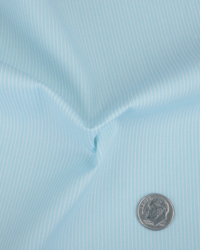 Chemise à rayures bleu turquoise