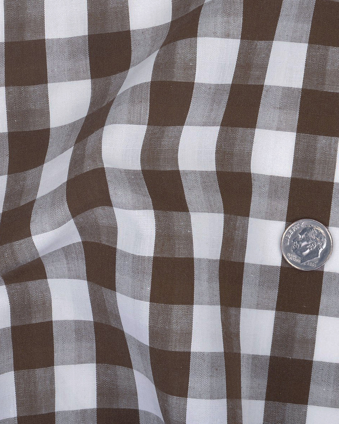 Brown White Macro Gingham Checks