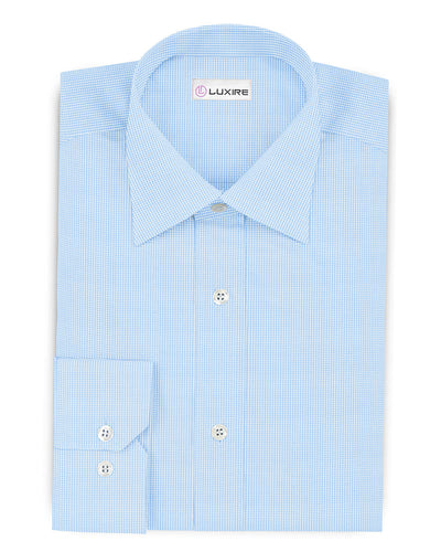 The Finest - Blauer Micro Gingham Twill 300/4