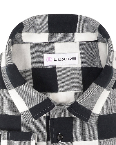 Kräftiger Twill, schwarz auf weiß kariert