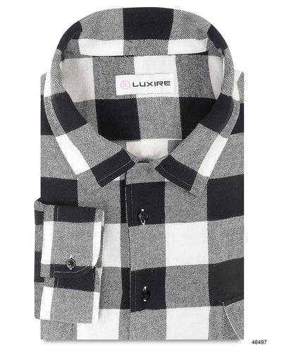Kräftiger Twill, schwarz auf weiß kariert