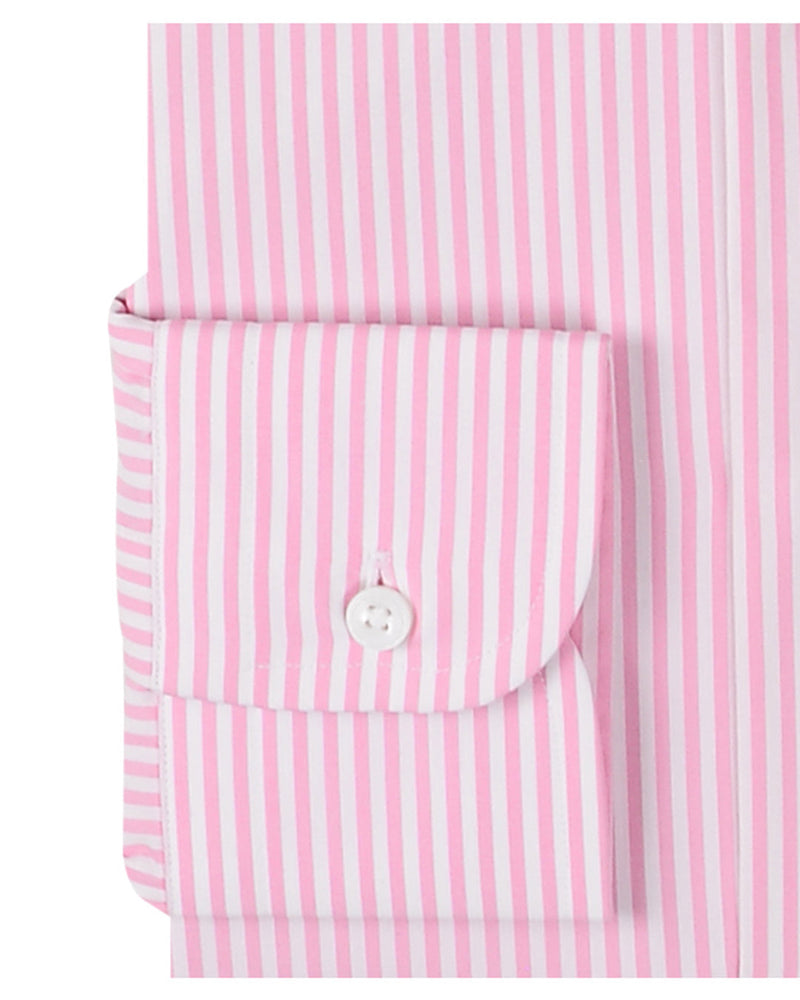 Rayures crayon rose pâle Albini sur fond blanc