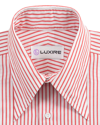 Chemise du vendredi : rayures rouges sur fond blanc
