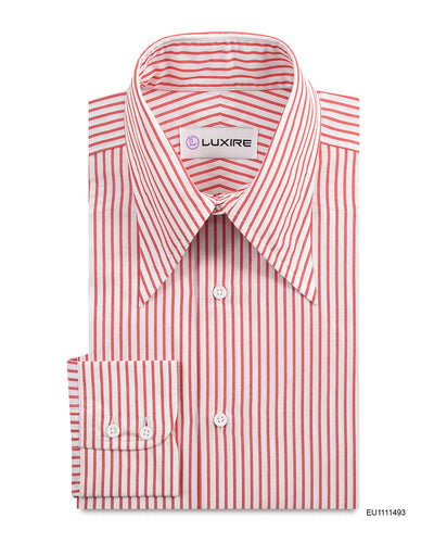 Chemise du vendredi : rayures rouges sur fond blanc
