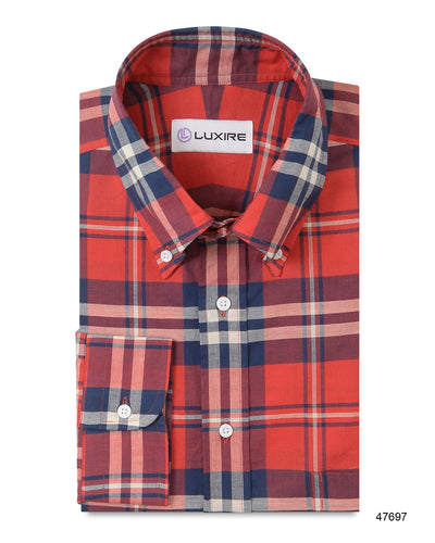 Klassische rot-blaue Madras-Karos