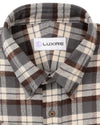 Brown Ecru Checks Flannel Shirt