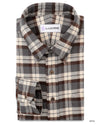 Brown Ecru Checks Flannel Shirt