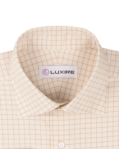 Chemise traditionnelle à carreaux crème et beige