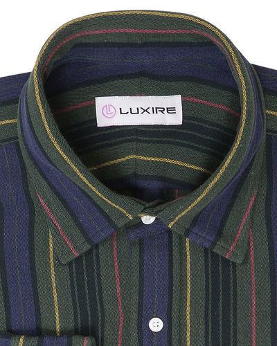 Weich, luftig und lässig: Green Purple Stripes