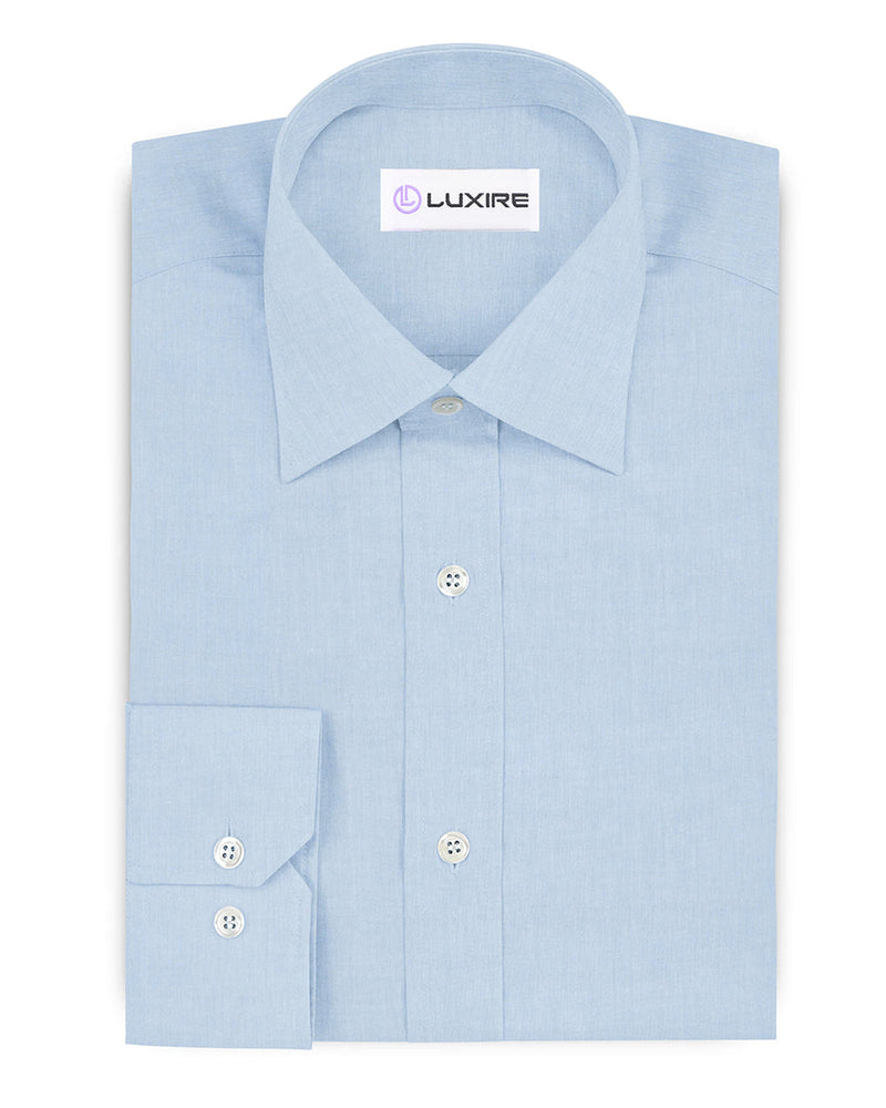 Chemise Oxford bleu glacier à pois