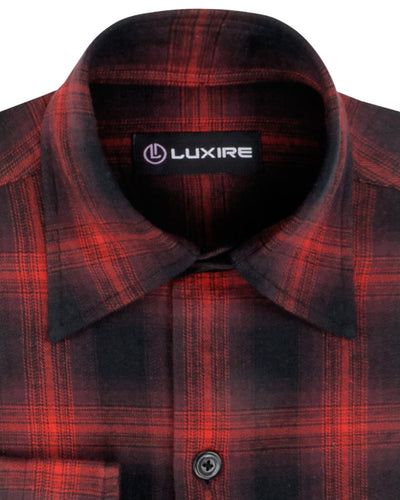 Carreaux tartan rouges et noirs